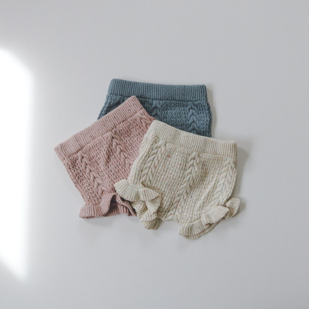 つぶつぶブルマ ブルー 韓国子供服 子供服 子ども服 ベビー ロンパース スカート ブルマ ニット 春服 ピンク ブルー ホワイト 白 おしゃれ シンプル かわいい