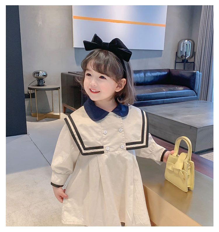 ワンピース 子供服 入園式 入学式 ワンピース 春 秋 冬 女の子 キッズ ニューモダンスタイル 卒園式 法事 喪服 紺 青 お受験 面接 子供服 長袖 フォーマル 卒業式 発表会 結婚式 お祝い 冠婚葬祭 白襟 春秋