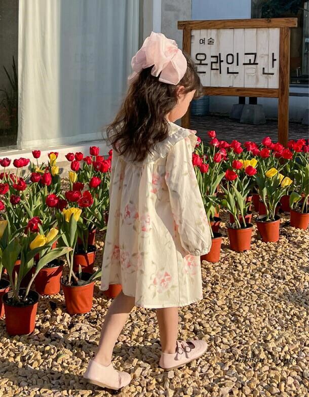 ワンピース 長袖ワンピース 花柄 女の子 キッズ 子供服 春秋 ベビー ジュニア ガールズ 通学 お出かけ カジュアル 子供用ワンピース キッズファッション キッズワンピ ギフト 可愛い おしゃれ オシャレ お洒落 90 100 110 120 130