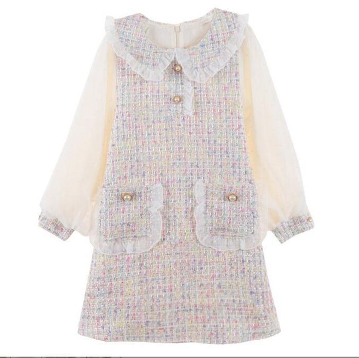 スーツ 女の子 入学式 フォーマル 子供 ワンピース セレモニー 服 きれいめ チュニック 子ども 子供服 ピアノ発表会 キッズ おしゃれ 春 結婚式 春 ツイード 110 120 130 140