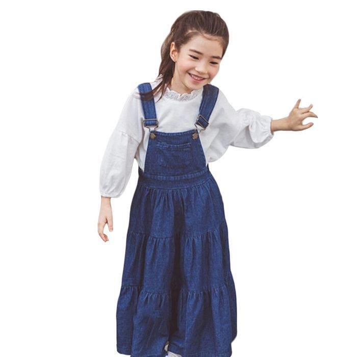 ワンピース 女の子 サロペット ジャンスカート キッズ デニム オールインワン 入学式 サロペットワンピース ジャンパースカート オーバーオール ドレス 綿100 子ども服 可愛い ロングワンピース