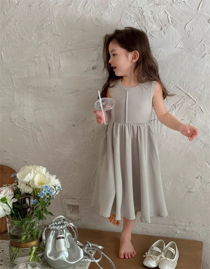 子どもワンピース 女の子 ノースリーブ シンプル 可愛い 子供ワンピース 子ども ガールズ ガーリー ロング丈 膝丈 フリル ポケット付き 子供服 子ども服 子供ドレス dress 姫系 キッズ 夏 リラックス 無地 おしゃれhyxz18