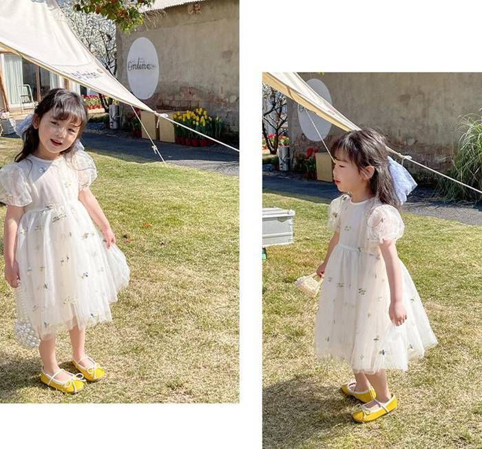 チュール ワンピース 女の子 子供 ドレス キッズ 半袖 子供服 こども服 子ども服 子ども 七五三 夏 ピアノ発表会 結婚式 音楽会 演奏会 刺繍 かわいい