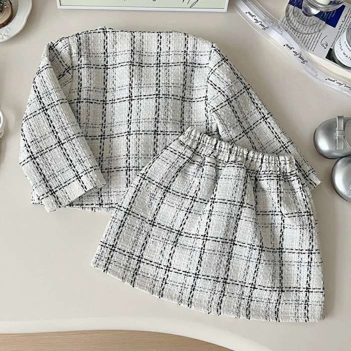 子供 ジャケット スカート 子供服 女の子 フォーマル セットアップ スーツ ガールズ フォーマルスーツ 春 秋 子供服 キッズスーツ 大人っぽい 結婚式 入園 子ども服 キッズ服 チェック柄 韓国風 かわいい 入学式 卒園式 卒業式xzzhang127