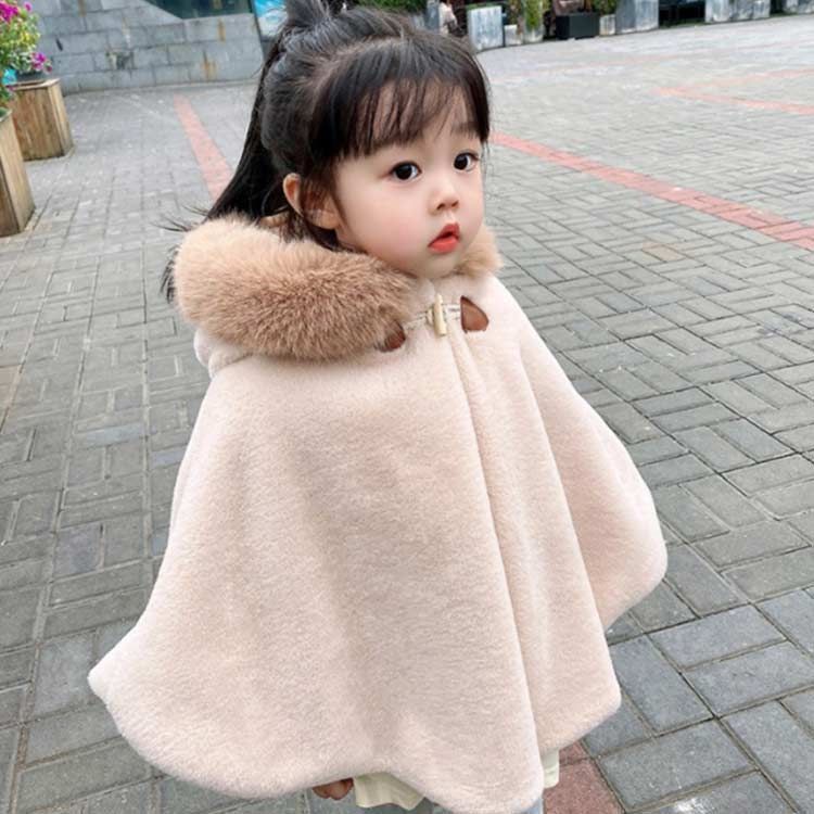 子供用 子どもマント フード ポンチョ 防寒 子供 アウター ポンチョ 子ども もこもこ キッズファー 七五三 コート フード付き 子供ポンチョ 女の子 ケープ 子供服 カーディガン 秋冬 暖か 防寒#infit592457