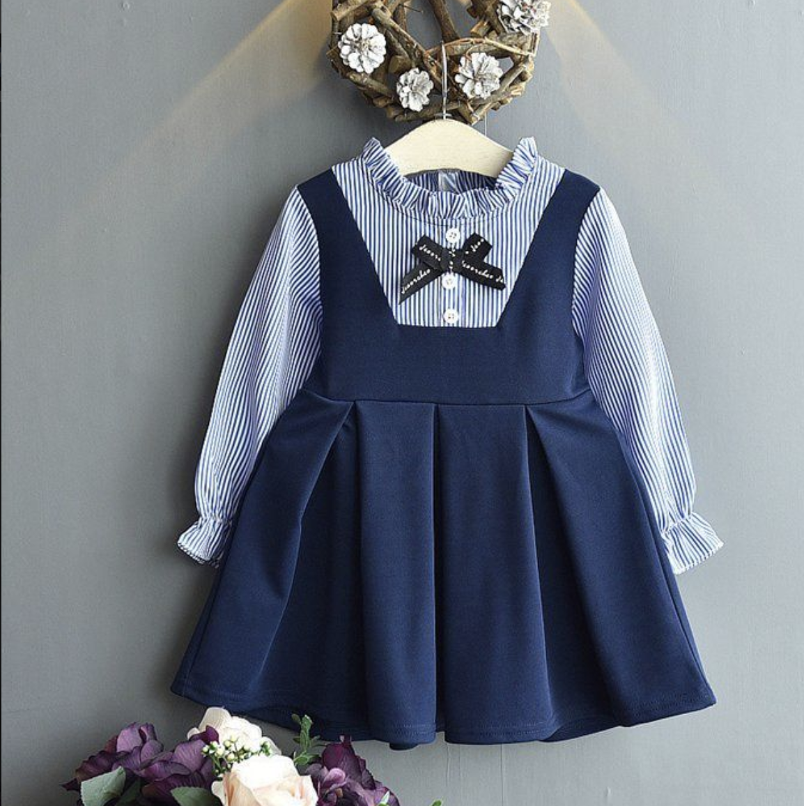 ワンピース 女の子 子供ドレス フォーマル スーツ 女の子 子供 入園式 子供服 卒園式 入学式 レイヤード風 女の子 七五三 ガールズ 重ね着風 キッズ フレアワンピース セレモニードレス