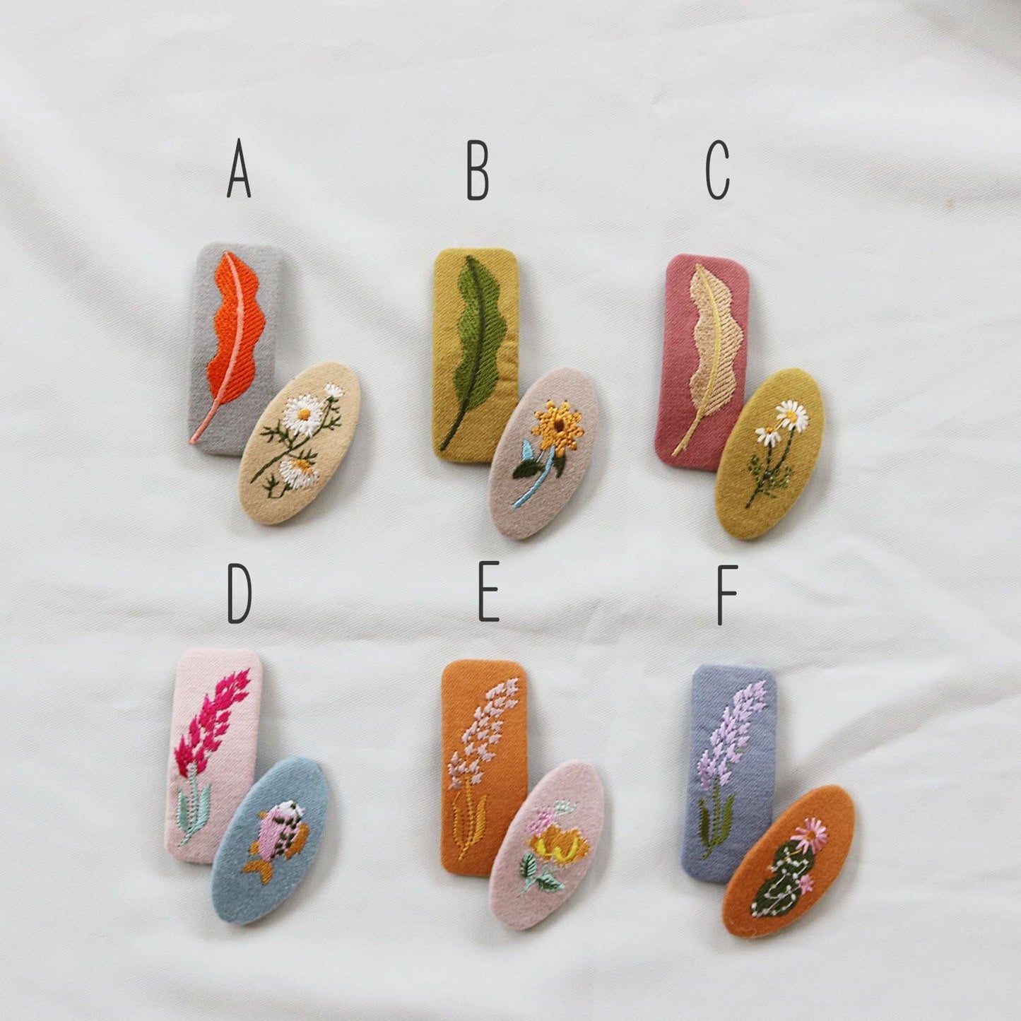 刺繍ヘアピン2個set(韓国子供服 子供服 子供 ヘアピン アクセサリー)