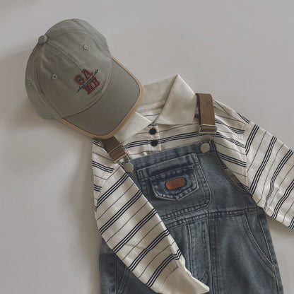 ボーダーロンT 韓国子供服 キッズ 女の子 男の子 ワンポイント トレーナー MTM スウェット 薄手 かわいい 長袖 男の子 女の子 秋 秋服 子供服 子供 90 100 110 120 130 140