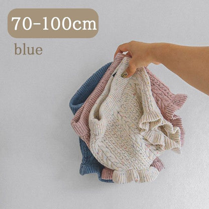 つぶつぶブルマ ブルー 韓国子供服 子供服 子ども服 ベビー ロンパース スカート ブルマ ニット 春服 ピンク ブルー ホワイト 白 おしゃれ シンプル かわいい