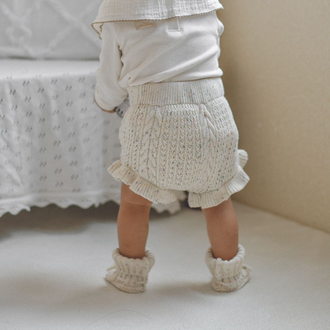 つぶつぶブルマ ブルー 韓国子供服 子供服 子ども服 ベビー ロンパース スカート ブルマ ニット 春服 ピンク ブルー ホワイト 白 おしゃれ シンプル かわいい