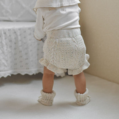 つぶつぶブルマ ブルー 韓国子供服 子供服 子ども服 ベビー ロンパース スカート ブルマ ニット 春服 ピンク ブルー ホワイト 白 おしゃれ シンプル かわいい