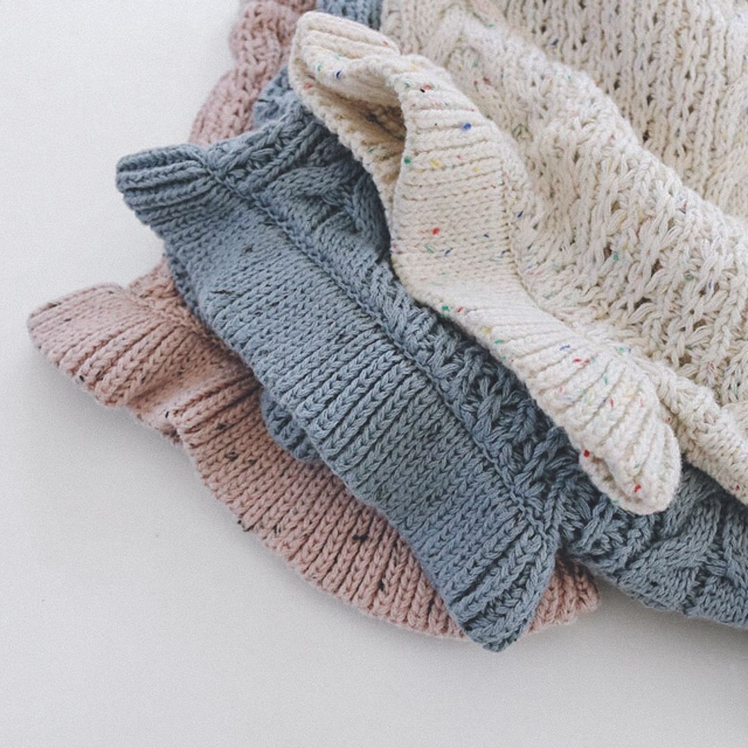 つぶつぶブルマ ブルー 韓国子供服 子供服 子ども服 ベビー ロンパース スカート ブルマ ニット 春服 ピンク ブルー ホワイト 白 おしゃれ シンプル かわいい