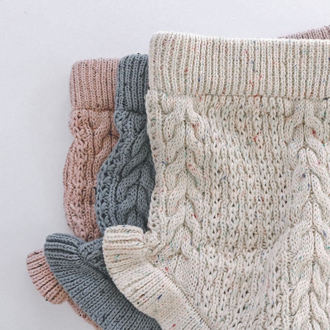 つぶつぶブルマ ブルー 韓国子供服 子供服 子ども服 ベビー ロンパース スカート ブルマ ニット 春服 ピンク ブルー ホワイト 白 おしゃれ シンプル かわいい