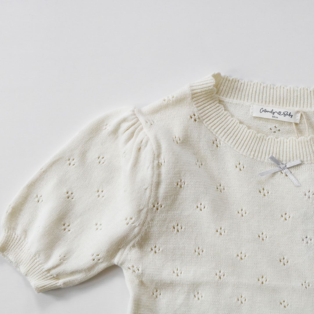 サマーニット ベビー トップス 女の子 韓国子供服 半袖 トップス ニット おしゃれ 薄手 韓国子供服 海外子供服 男の子 女の子 70cm 80cm 90cm 100cm 110cm 120cm