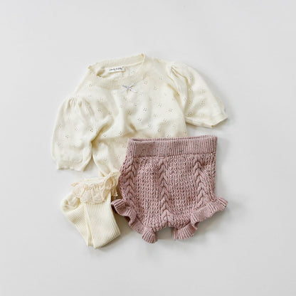 サマーニット ベビー トップス 女の子 韓国子供服 半袖 トップス ニット おしゃれ 薄手 韓国子供服 海外子供服 男の子 女の子 70cm 80cm 90cm 100cm 110cm 120cm