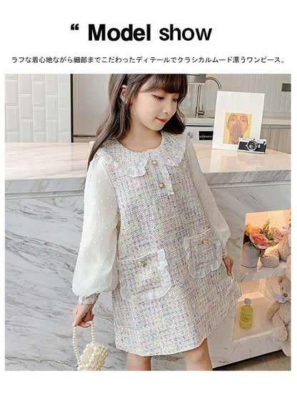 子供服 女の子 ワンピース 長袖 ガールズ フォーマル スーツ レイヤード 可愛い 通学 入園式 入学式 お姫様 おしゃれ 快適 子供ドレス 子供 スーツ フォーマル ドレス キッズ ガールズ 入学祝い 入学式 卒業式 発表会 結婚式 子供 洋服 学園風