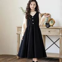 子供服 長袖 韓国子供服 女の子 ワンピース ガールズ シャツワンピース 裏起毛 切り替え 韓国風 キッズ服 可愛い リボン キッズ ドレス 森ガール かわいい おしゃれ お姫様 お出かけ 誕生日 ギフト 普段着 通園 通学 春秋冬 七五三 入