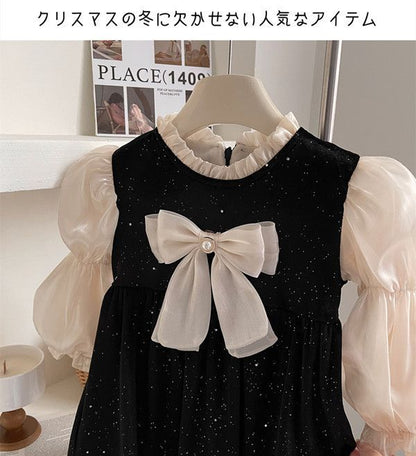 ワンピース 子供 長袖 裏起毛 リボン ベビー服 女の子 韓国 子供服 赤ちゃん 服 キッズ 子どもワンピース フリル シンプル 子ども服 カジュアル 入園式 入学式 お受験 結婚式 七五三 誕生日 撮影用 厚手 冬 お出かけ 普段着 子供服