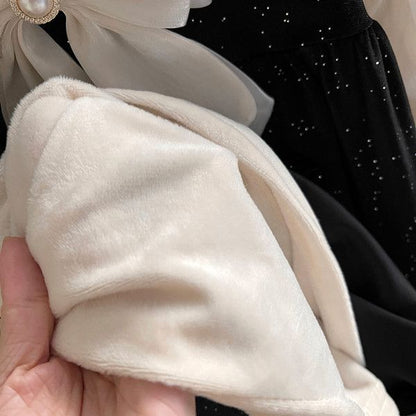 ワンピース 子供 長袖 裏起毛 リボン ベビー服 女の子 韓国 子供服 赤ちゃん 服 キッズ 子どもワンピース フリル シンプル 子ども服 カジュアル 入園式 入学式 お受験 結婚式 七五三 誕生日 撮影用 厚手 冬 お出かけ 普段着 子供服