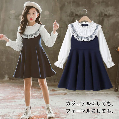 ワンピース 卒園式 子供服 入学式 長袖ワンピース 切り替え 子供ワンピース 長袖 入園式 女の子 レース 韓国子供服 フォーマルワンピース キッズ 子供ドレス 女の子 フォーマル 普通着 七五三 卒園式 入学式 発表会 結婚式 110~160cm