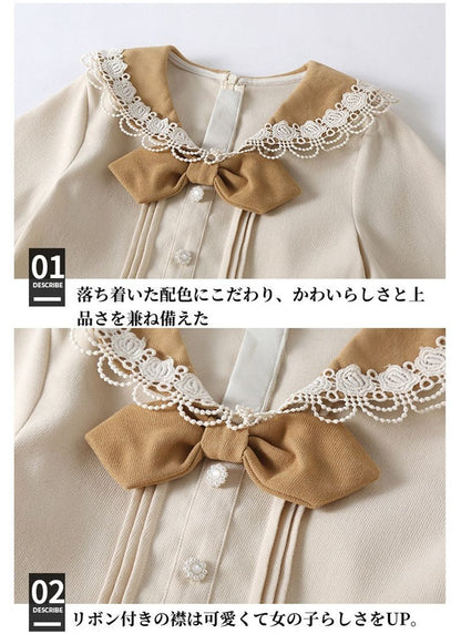 子供 ワンピース 長袖 入学式 子供服 ガールズ キッズ ドレス ジュニア フォーマル ジュニア服 フォーマルワンピース 大人っぽい 長袖ワンピース リボン付き 子ども服 卒業式 結婚式 発表会 演奏会 七五三 春秋 普段着 カジュアル 通学 お出かけ