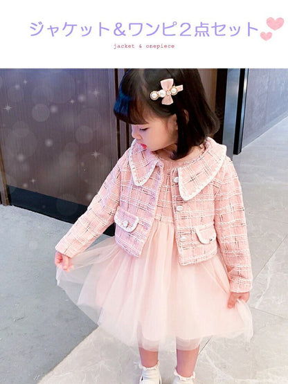 ワンピース 女の子 入園式 卒園式 子供服 入学式 スーツ 子供 フォーマル 三歳 セレモニー ピンク 5歳 保育園 子供 ジャケット きれいめ 長袖 子ども キッズ おしゃれ シンプル 人気 冬 春 結婚式