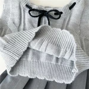 子供スーツ 女の子 上下3点セット 普段着 子供服 女の子 春秋スーツセット ニットベスト シャツ スカート シュート丈 可愛い 長袖 お洒落 キッズ フォーマルスーツ セットアップ 入園式 入学式 卒園式 卒業式 結婚式 発表会 七五三