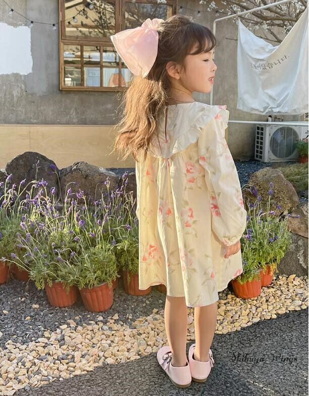 ワンピース 長袖ワンピース 花柄 女の子 キッズ 子供服 春秋 ベビー ジュニア ガールズ 通学 お出かけ カジュアル 子供用ワンピース キッズファッション キッズワンピ ギフト 可愛い おしゃれ オシャレ お洒落 90 100 110 120 130