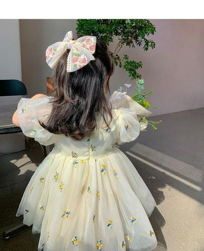 ワンピース キッズ ドレス 子供 ドレス 半袖 チュール 女の子 子供服 こども服 子ども服 子ども 七五三 ドレス 夏 90cm 100cm 110cm 120cm 130cm ピアノ発表会 結婚式 音楽会 演奏会 刺繍 かわいい