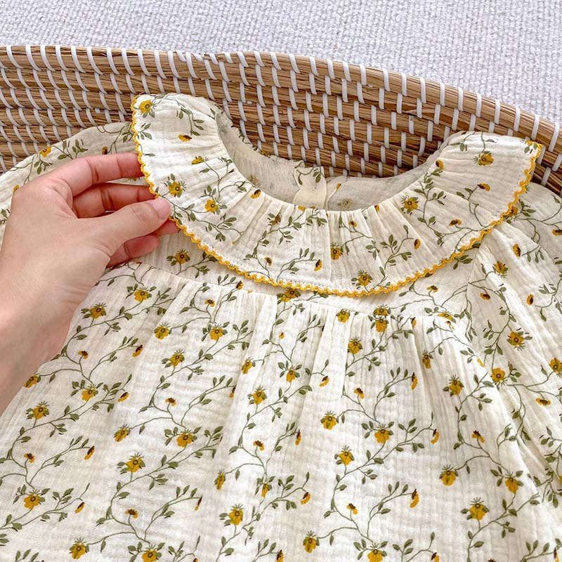 ワンピース ベビー服 女の子 小柄 花柄 花 ロンパース 秋 おしゃれ 長袖ロンパース ベビー 秋服 長袖 66 73 80 90 赤ちゃん 女児 綿 結婚式 発表会 結婚式 洋服 綿 おでかけ 韓国 七五三 誕生日 かわいい ベビーロンパース