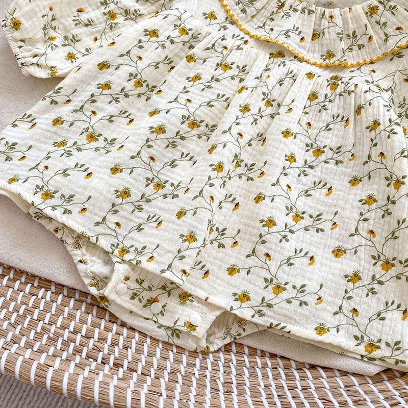 ワンピース ベビー服 女の子 小柄 花柄 花 ロンパース 秋 おしゃれ 長袖ロンパース ベビー 秋服 長袖 66 73 80 90 赤ちゃん 女児 綿 結婚式 発表会 結婚式 洋服 綿 おでかけ 韓国 七五三 誕生日 かわいい ベビーロンパース