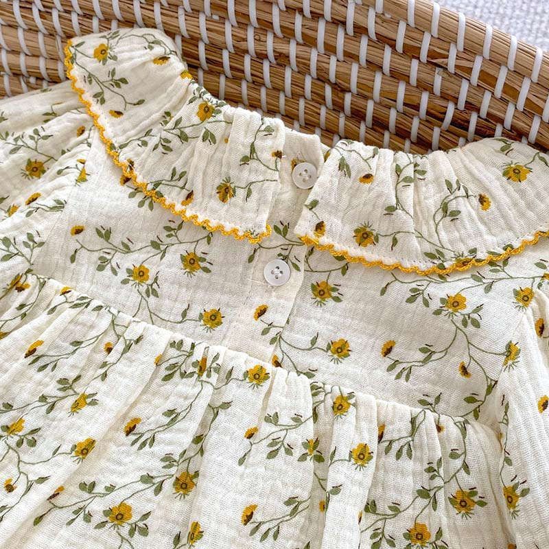 ワンピース ベビー服 女の子 小柄 花柄 花 ロンパース 秋 おしゃれ 長袖ロンパース ベビー 秋服 長袖 66 73 80 90 赤ちゃん 女児 綿 結婚式 発表会 結婚式 洋服 綿 おでかけ 韓国 七五三 誕生日 かわいい ベビーロンパース