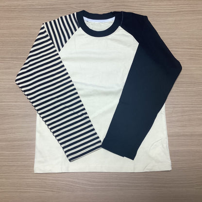 韓国 子供服 キッズ 男女兼用 女の子 男の子 ガールズ ボーイズ 長袖 ロンT トップス Tシャツ コットン ボーダー ストライプ トレーナー カットソー