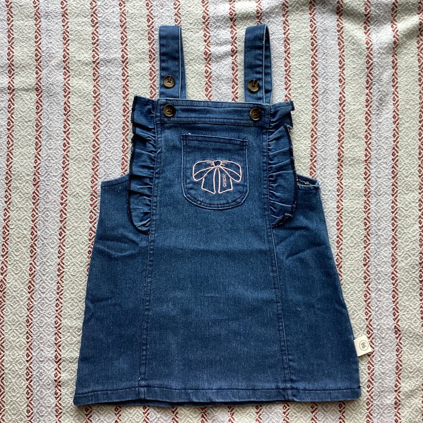 韓国 子供服 ベビー服 スカート サロペット オールインワン オーバーオール リボン コーデュロイ フリル 刺繍 90cm 100cm