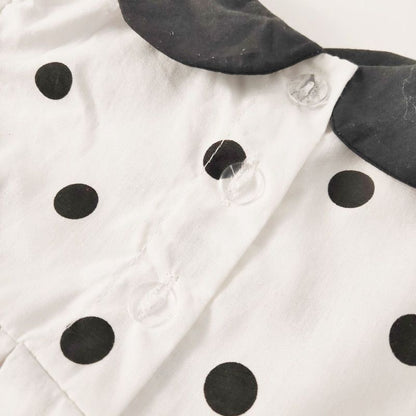 韓国 キッズ 子ども服 ベビー 赤ちゃん ワンピース チュニック トップス ロンパース おむつカバー ブルマ ドット 半袖 リボン ヘアバンド付き インナーパンツ付き パンツ お出掛け 記念写真 記念撮影 誕生日 お祝い パーティー 80cm 70cm