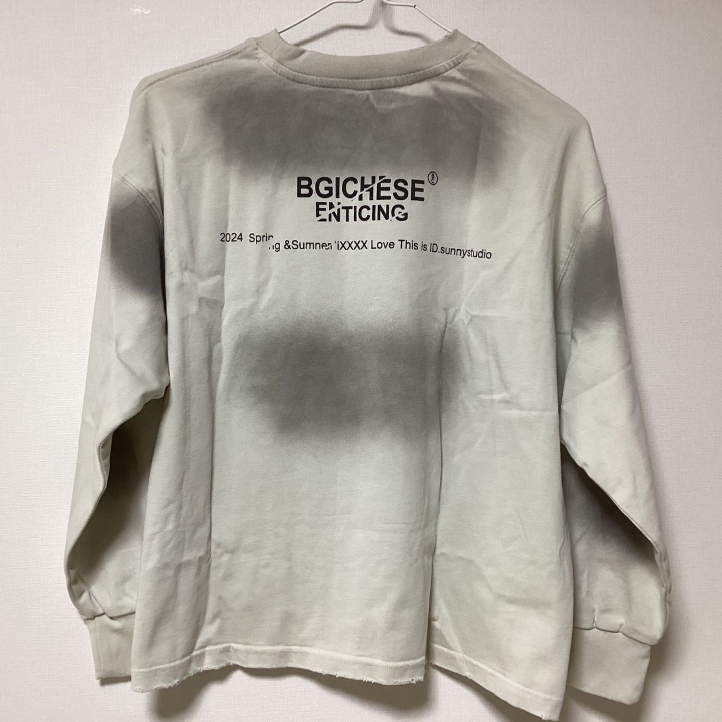 韓国 海外 輸入 キッズ 子供服 男の子 男子 長袖 おしゃれ トップス カットソー ロンT スウェット グラデーション タイダイ ホワイト グレー トレーナー パーカー 120cm 130cm 140cm