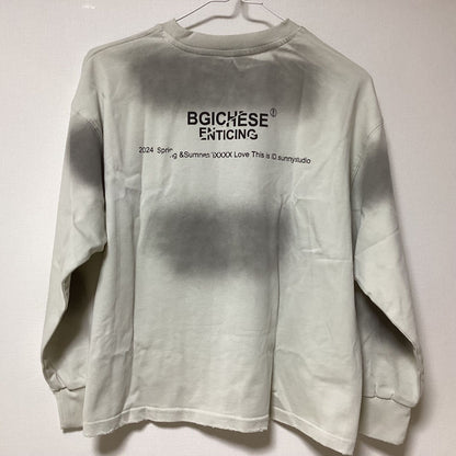 韓国 海外 輸入 キッズ 子供服 男の子 男子 長袖 おしゃれ トップス カットソー ロンT スウェット グラデーション タイダイ ホワイト グレー トレーナー パーカー 120cm 130cm 140cm