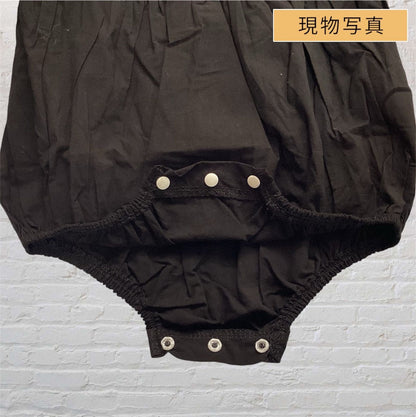 韓国 海外 輸入 赤ちゃん ベビー服 子ども キッズ ワンピース スカート ロンパース おしゃれ襟 レース ハート ブラック 長袖 フォーマル 結婚式 発表会 お宮参り 七五三 百日祝い 記念写真 お出掛け お祝い パーティー 70cm 75cm 80cm