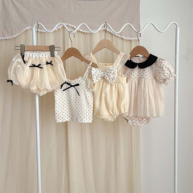 韓国 海外 輸入 赤ちゃん ベビー服 子ども服 キッズ リボン チュール ホワイト 白 レース パンツ ズボン かぼちゃパンツ ショートパンツ 半ズボン ドット柄 水玉 お出掛け 記念写真 記念撮影 おしゃれ 誕生日 パーティー 80cm