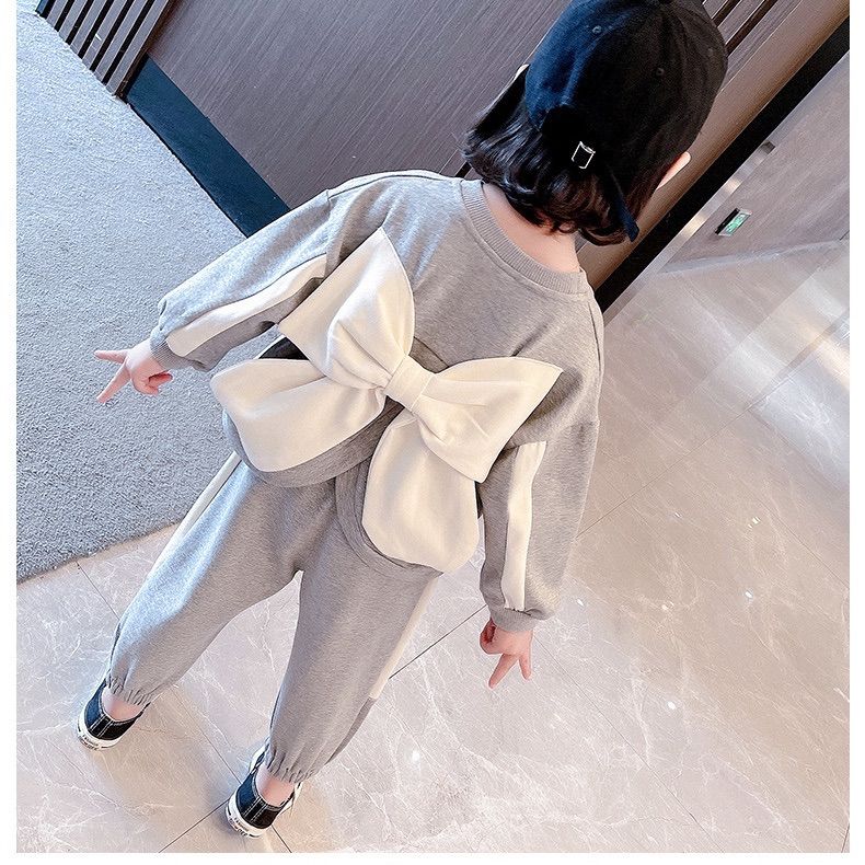 韓国 海外 輸入子供服 ベビー服 キッズ 赤ちゃん 長袖 2点セット セットアップ スウェット パーカー ロングパンツ うさぎ ラビット ダンス 保育園 小学生 ジャージ バックリボン 100cm 110cm 120cm