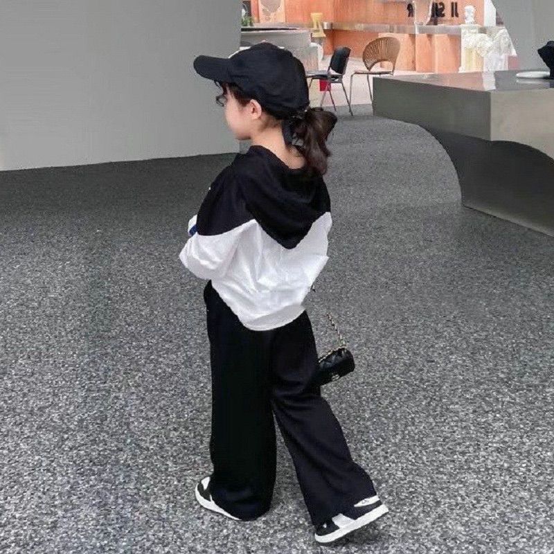 韓国 海外 輸入 子供服 キッズ 春秋 可愛い 長袖 セットアップ 切替シャツ ２点セット パンツ ズボン パーカー かわいい かっこいい ダンス ギャル ジャージ スウェット お出掛け 通園 通学 110m 120cm