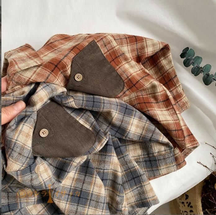 シャツ キッズ 長袖 子供服 男の子 女の子 綿 コットン ベビー服 tシャツ カットソー 春服 春物 秋服 秋物 ティーシャツ 長そで トップス チェック柄 子供服 ジュニア ユニセックス 子ども服