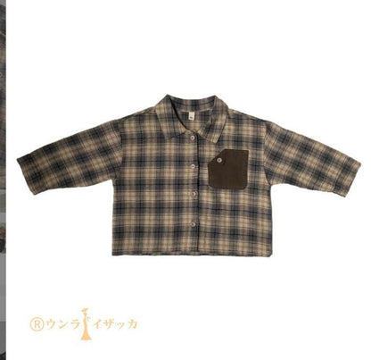 シャツ キッズ 長袖 子供服 男の子 女の子 綿 コットン ベビー服 tシャツ カットソー 春服 春物 秋服 秋物 ティーシャツ 長そで トップス チェック柄 子供服 ジュニア ユニセックス 子ども服