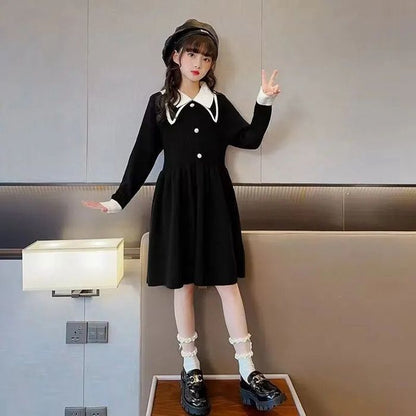 女の子 ワンピース 長袖 フォーマル ニット 卒業式 卒園式 七五三 入学式 入園式 子供服 秋冬 韓国 子供服 子どもドレス ワンピース 入学式 スーツ 女の子 ニットワンピース 110 120