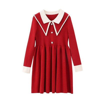 女の子 ワンピース 長袖 フォーマル ニット 卒業式 卒園式 七五三 入学式 入園式 子供服 秋冬 韓国 子供服 子どもドレス ワンピース 入学式 スーツ 女の子 ニットワンピース 110 120
