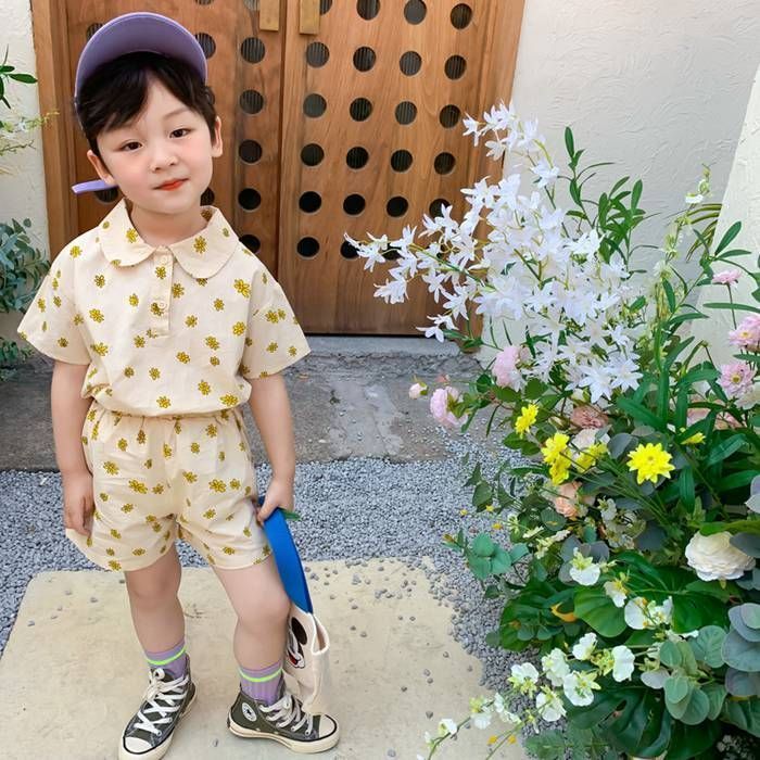 女の子 男の子 兄妹お揃い 韓国子供服 ワンピース 花柄 セットアップ アロハ 夏服 可愛い ビーチウエア ジュニア 子ども服 カジュアル xmtz14
