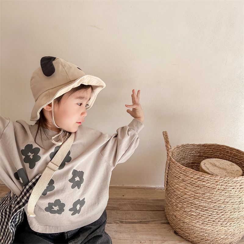 子供服 長袖トップス 長袖 プルオーバー 花柄 韓国風 子ども服 こども服 女の子 男の子 春 80 90 100 110 120 130 かわいい 通学 カジュアル シンプル キッズ おしゃれ ビッグシルエット shenjia07