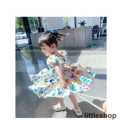 ワンピース キッズ 半袖 ドレス 子供 カラフル フレア 子ども 女の子 プリンセス 結婚式 キッズドレス 子供ドレス 子供服 ジュニア ガールズ かわいい おしゃれ