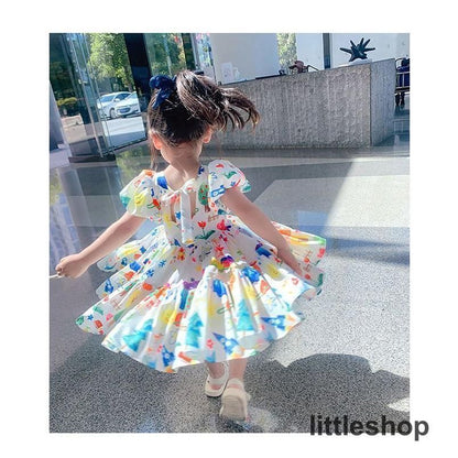 ワンピース キッズ 半袖 ドレス 子供 カラフル フレア 子ども 女の子 プリンセス 結婚式 キッズドレス 子供ドレス 子供服 ジュニア ガールズ かわいい おしゃれ