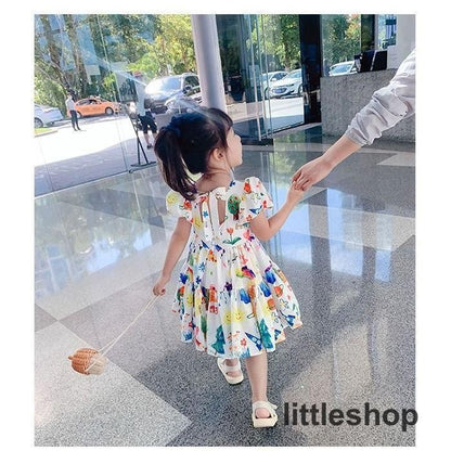 ワンピース キッズ 半袖 ドレス 子供 カラフル フレア 子ども 女の子 プリンセス 結婚式 キッズドレス 子供ドレス 子供服 ジュニア ガールズ かわいい おしゃれ